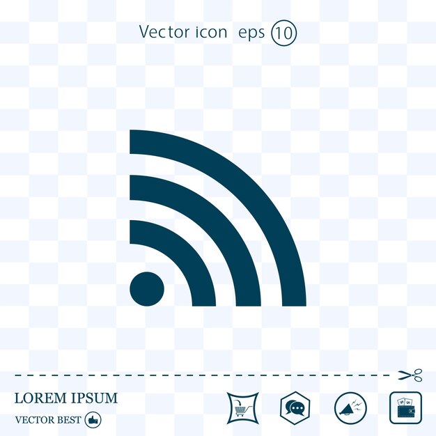 Icono de vector de símbolo Wifi en el fondo Eps 10