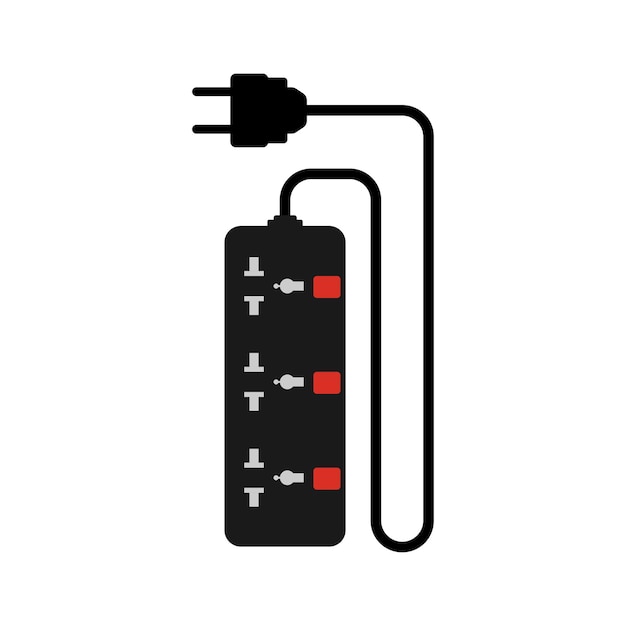 Vector icono de vector simple de cable de extensión