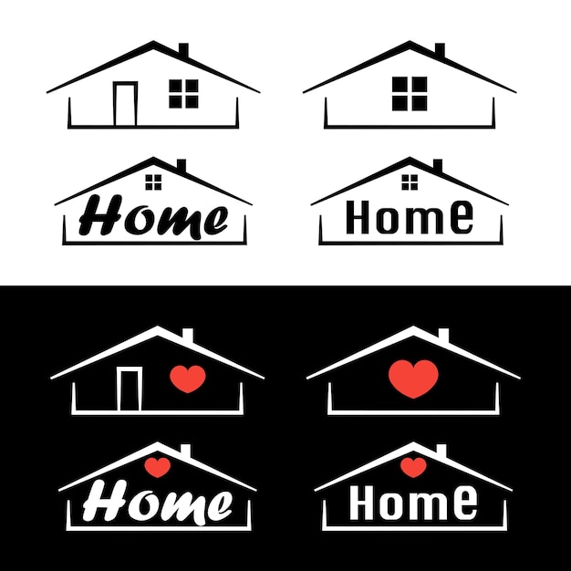 Icono de vector simple de casa dibujada a mano sobre un fondo blanco