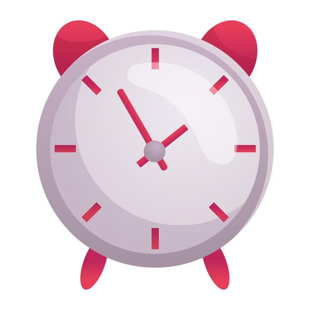 Icono de vector simple de despertador Imagen plana de dibujos animados de un reloj con una campana y manecillas de hora Un icono listo para un sitio web o aplicación móvil