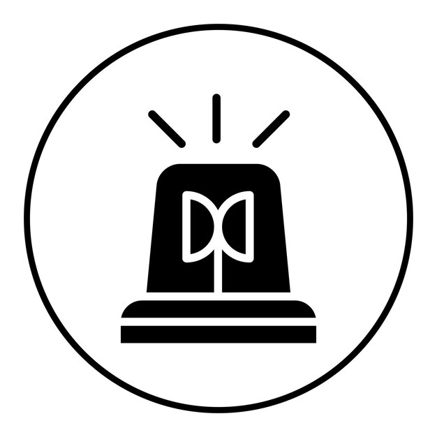 El icono del vector de la sirena se puede usar para el conjunto de iconos de la prisión