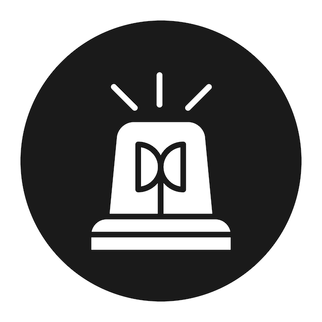 El icono del vector de la sirena se puede usar para el conjunto de iconos de la prisión