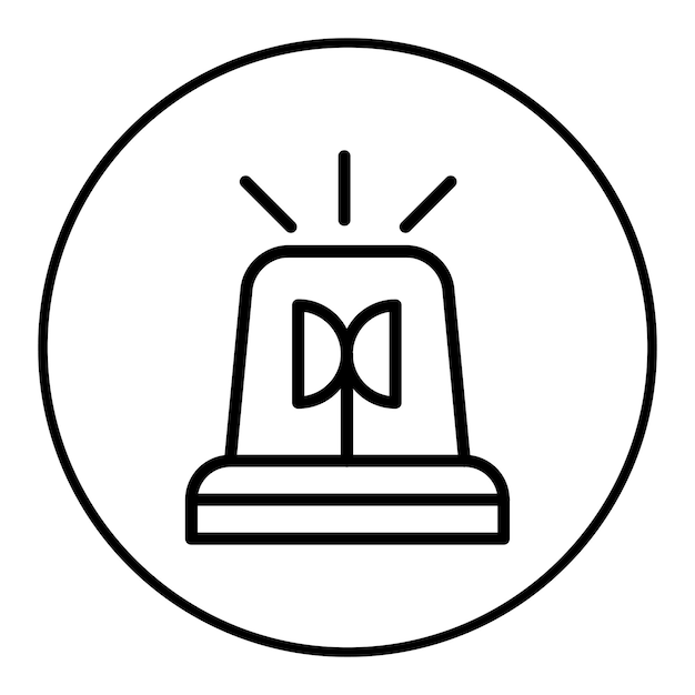 El icono del vector de la sirena se puede usar para el conjunto de iconos de la prisión
