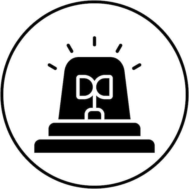 El icono del vector de la sirena se puede utilizar para el conjunto de iconos de los servicios de emergencia
