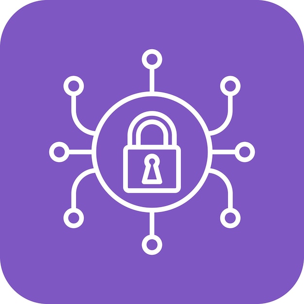 El icono del vector del sistema de seguridad se puede utilizar para el conjunto de iconos de protección y seguridad