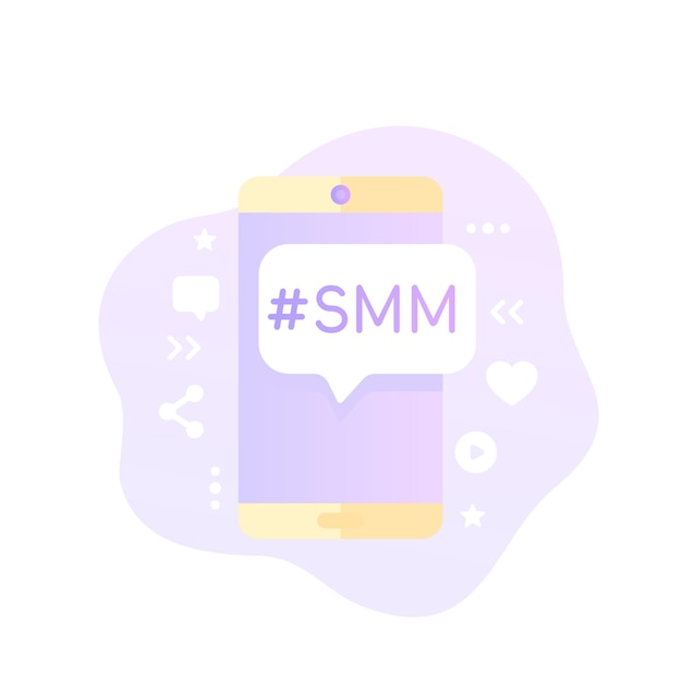 Icono de vector de smm con teléfono