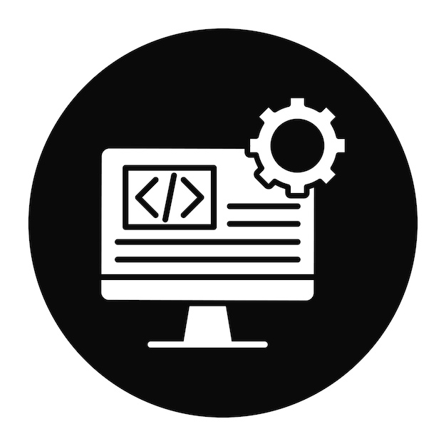 El icono del vector de software se puede utilizar para el conjunto de iconos sin código