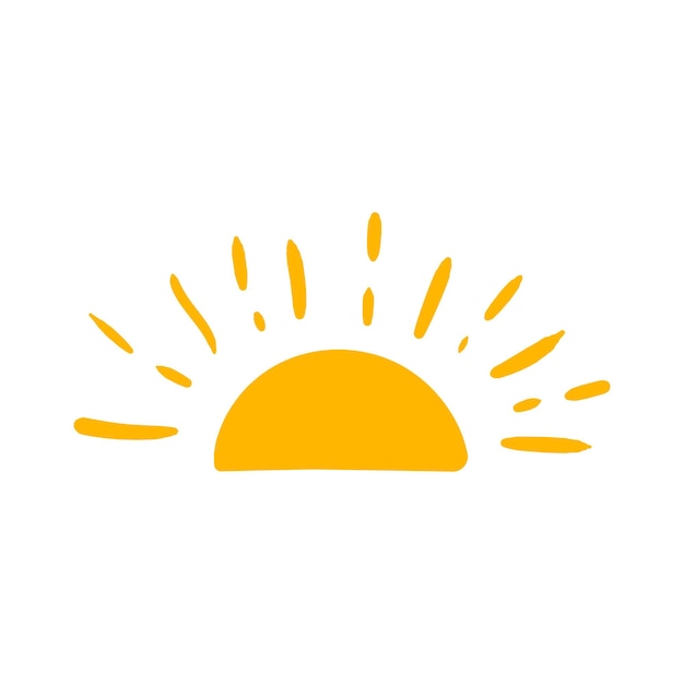 Icono de vector de sol dibujado a mano Ilustración de doodle de boceto de sol Concepto de sol dibujado a mano