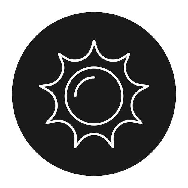 El icono del vector del sol se puede usar para el conjunto de iconos del desierto