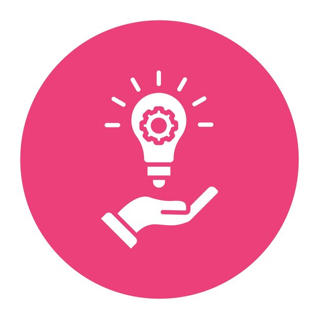 El icono del vector de solución creativa se puede utilizar para el conjunto de iconos de negocios y finanzas