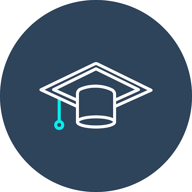 El icono del vector del sombrero de graduación se puede utilizar para el conjunto de iconos de educación