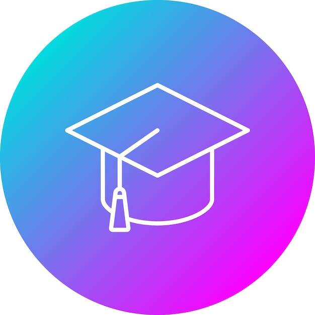El icono del vector de sombrero de graduado se puede usar para el conjunto de iconos de inicio de negocios
