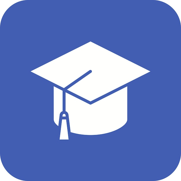 El icono del vector de sombrero de graduado se puede usar para el conjunto de iconos de inicio de negocios