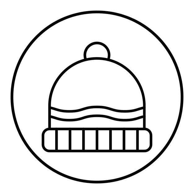 El icono del vector de sombrero de invierno se puede usar para el conjunto de iconos de invierno