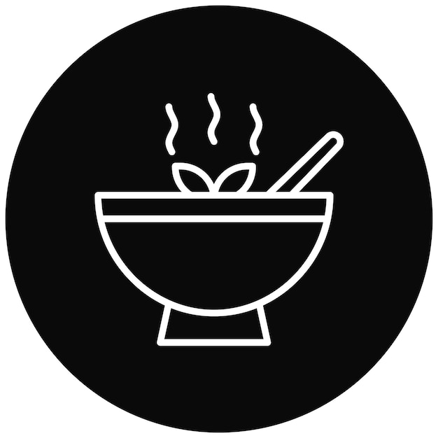 El icono del vector de sopa se puede usar para el conjunto de iconos de nutrición