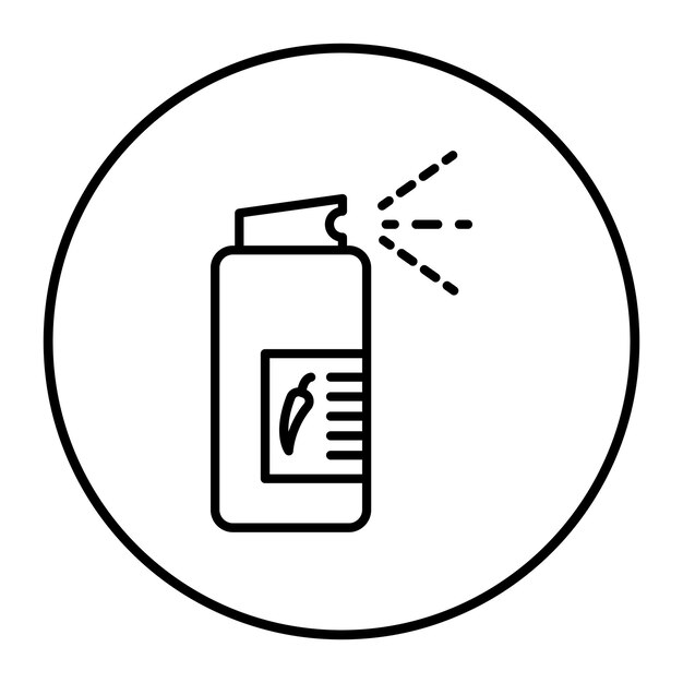 El icono del vector de spray de pimienta se puede usar para el conjunto de iconos de investigación de delitos