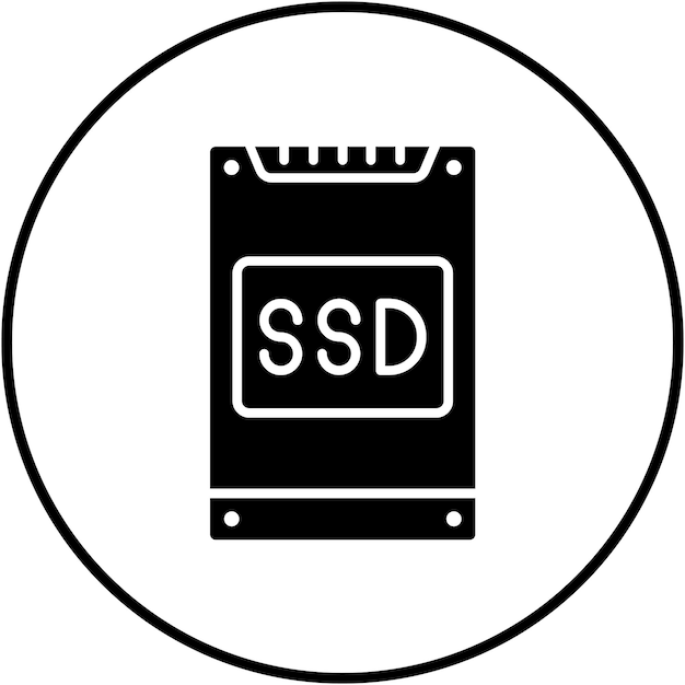 El icono del vector ssd se puede utilizar para el conjunto de iconos de computadora y hardware