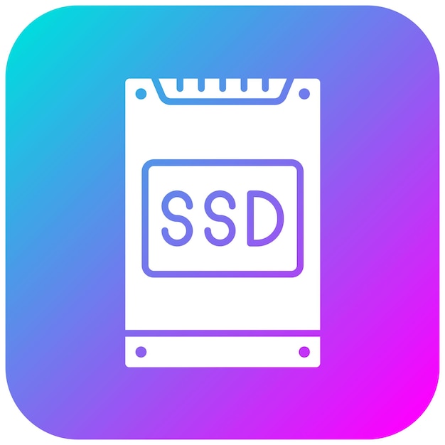 El icono del vector ssd se puede utilizar para el conjunto de iconos de computadora y hardware