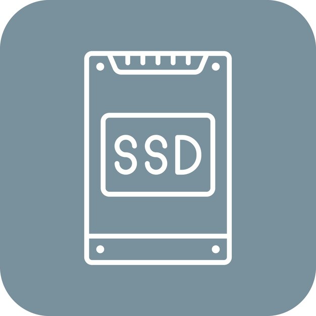 El icono del vector ssd se puede utilizar para el conjunto de iconos de computadora y hardware