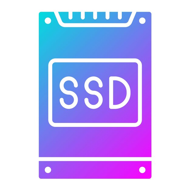 El icono del vector ssd se puede utilizar para el conjunto de iconos de computadora y hardware