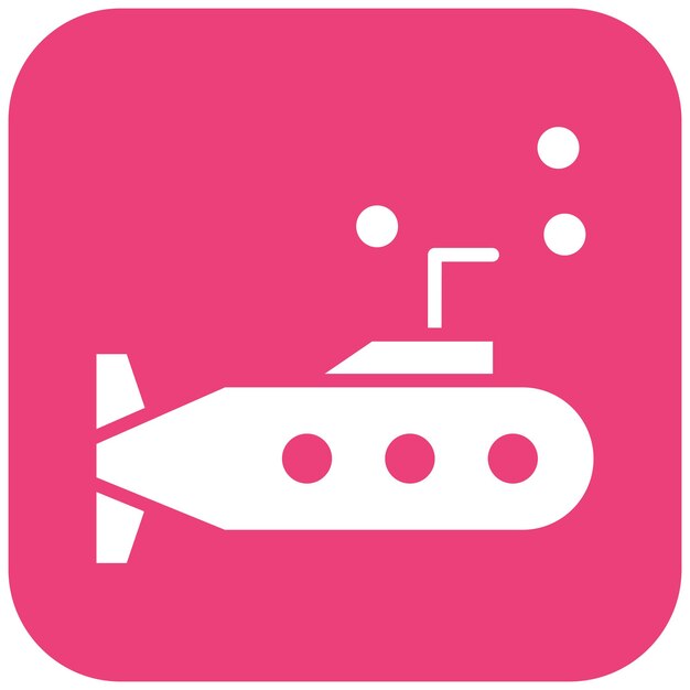 El icono del vector submarino se puede usar para el conjunto de iconos del océano