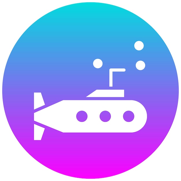 El icono del vector submarino se puede usar para el conjunto de iconos del océano
