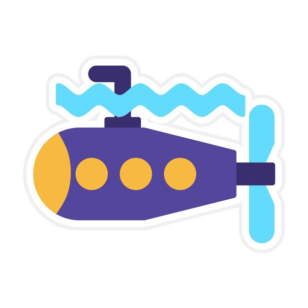 El icono del vector submarino se puede utilizar para el conjunto de iconos de energía nuclear
