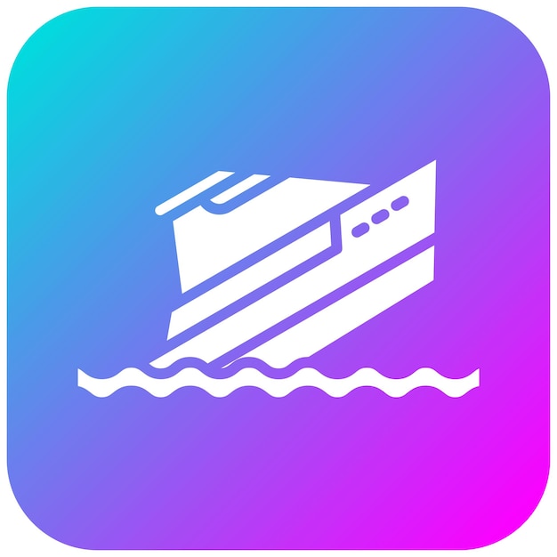 El icono del vector del sumidero del barco se puede usar para el conjunto de iconos de desastres naturales