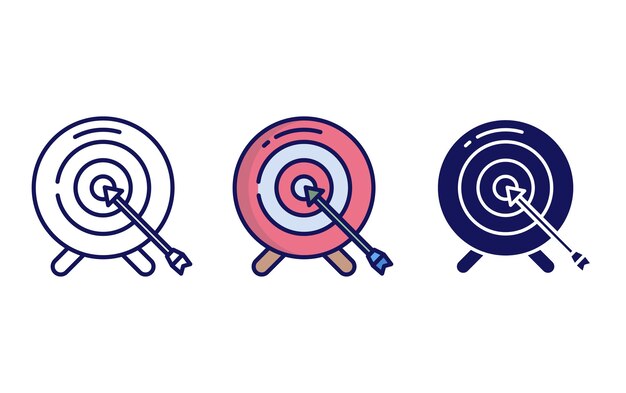 Icono de vector de tablero de dardos