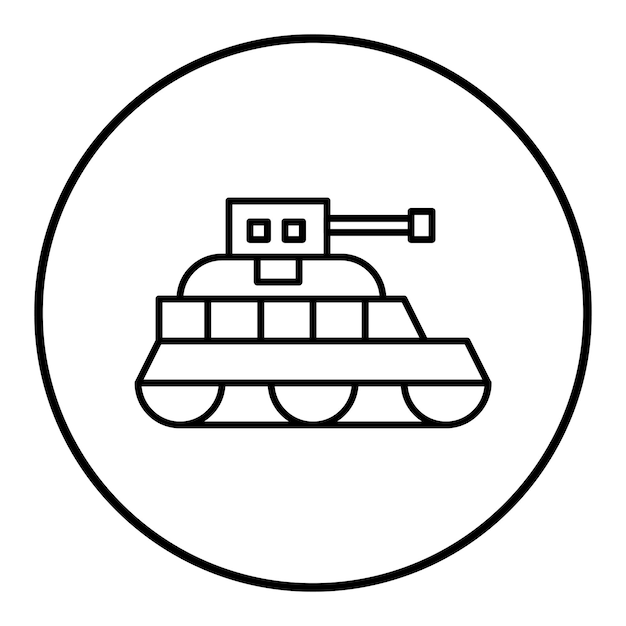 El icono del vector del tanque del ejército se puede usar para el conjunto de iconos militares
