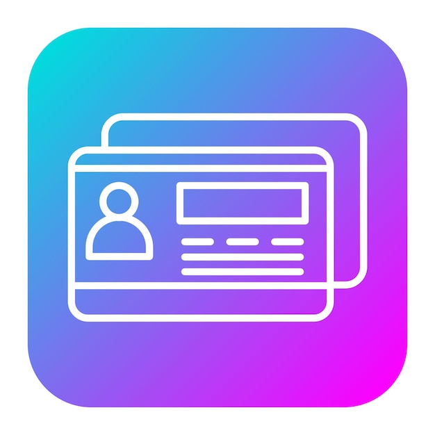 El icono del vector de la tarjeta miembro se puede utilizar para el conjunto de iconos del ferrocarril