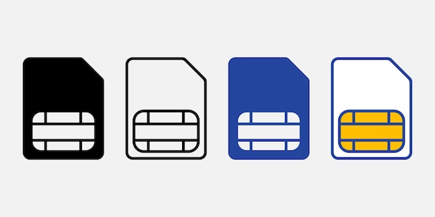 Icono del vector de la tarjeta SIM móvil Icono del vector de la carta SIM dual