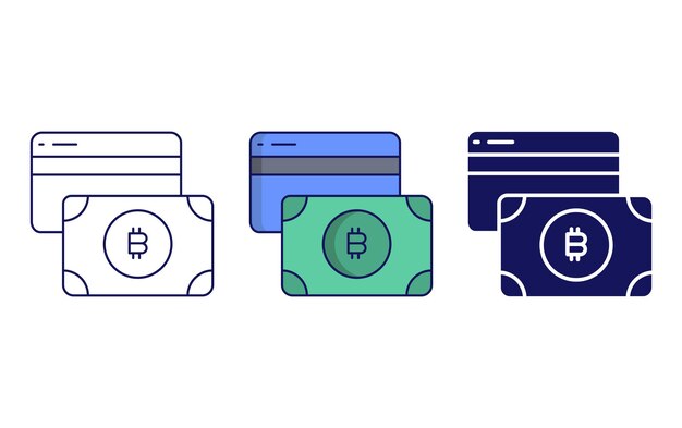 Icono de vector de tarjetas criptográficas