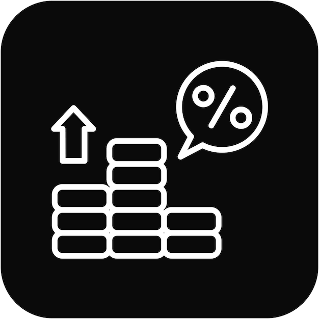El icono del vector de la tasa de interés se puede utilizar para el conjunto de iconos de préstamos
