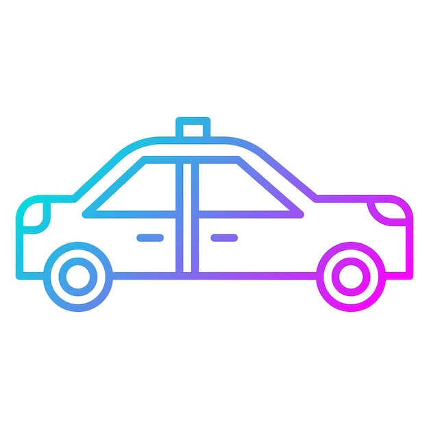 El icono del vector de taxi se puede utilizar para el conjunto de iconos de transporte
