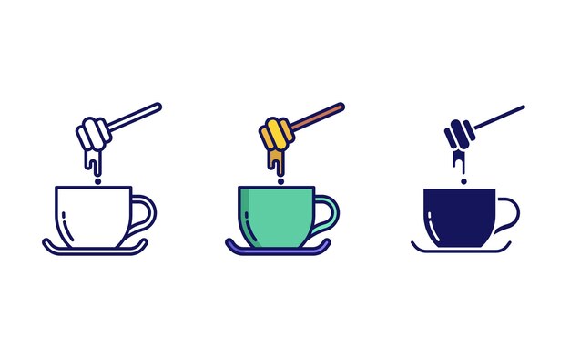 icono de vector de té de miel