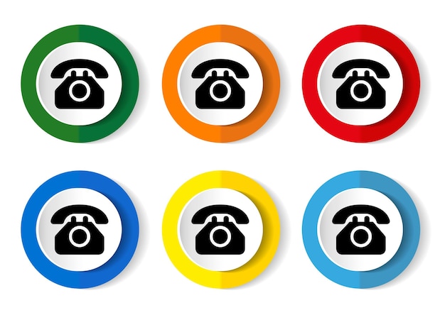 Icono de vector de teléfono establecer botones de diseño plano sobre fondo blanco para diseño web