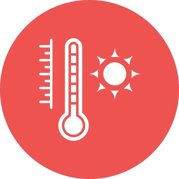 El icono del vector de temperatura caliente se puede usar para el conjunto de iconos del tiempo