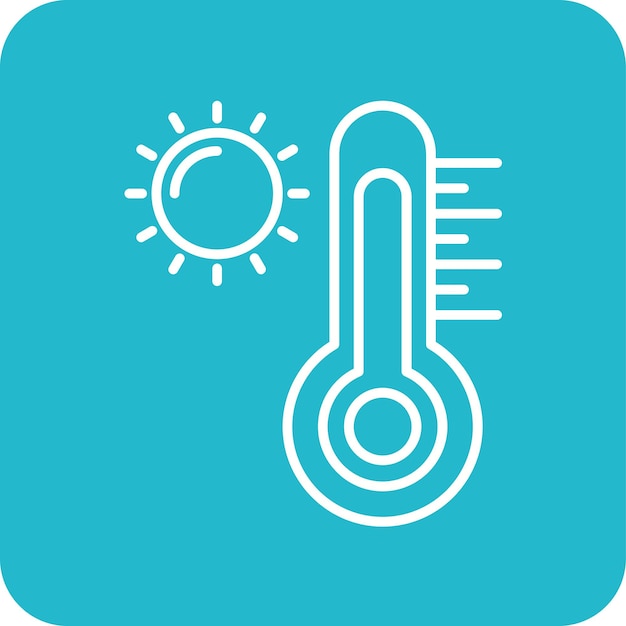 El icono del vector de temperatura caliente se puede usar para el conjunto de iconos del tiempo
