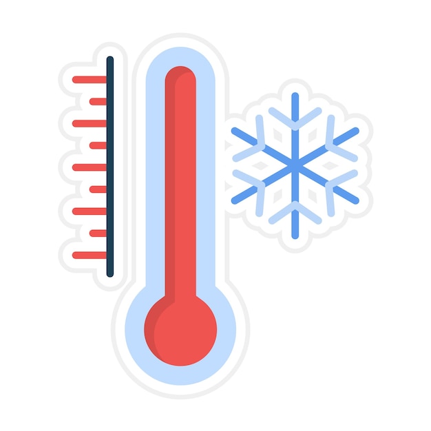 El icono del vector de temperatura fría se puede usar para el conjunto de iconos del tiempo