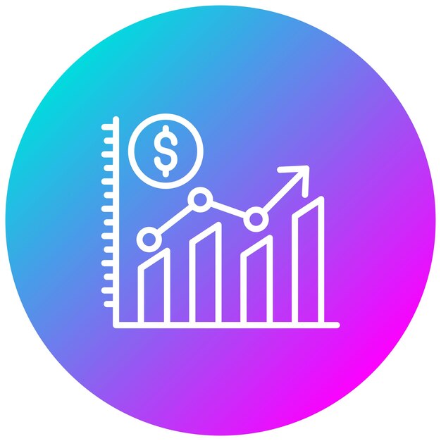 El icono del vector de tendencias de mercado se puede utilizar para el conjunto de iconos de rendimiento empresarial