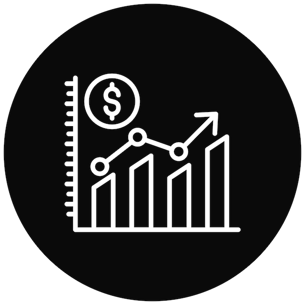 El icono del vector de tendencias de mercado se puede utilizar para el conjunto de iconos de rendimiento empresarial
