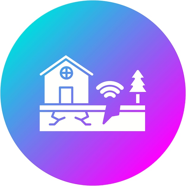 El icono del vector del terremoto se puede usar para el conjunto de iconos de desastres naturales