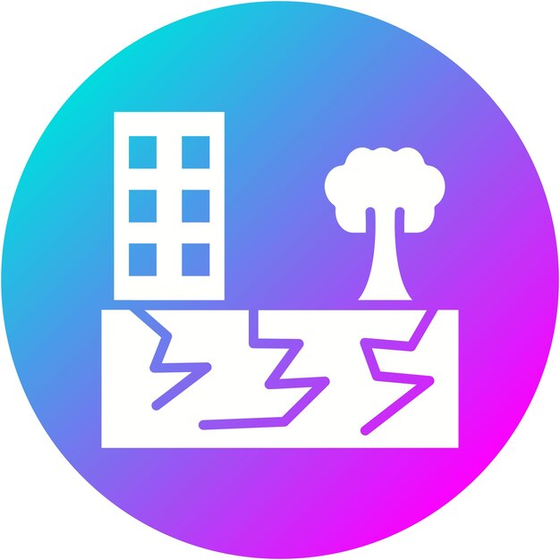 El icono del vector del terremoto se puede usar para el conjunto de iconos de desastres naturales