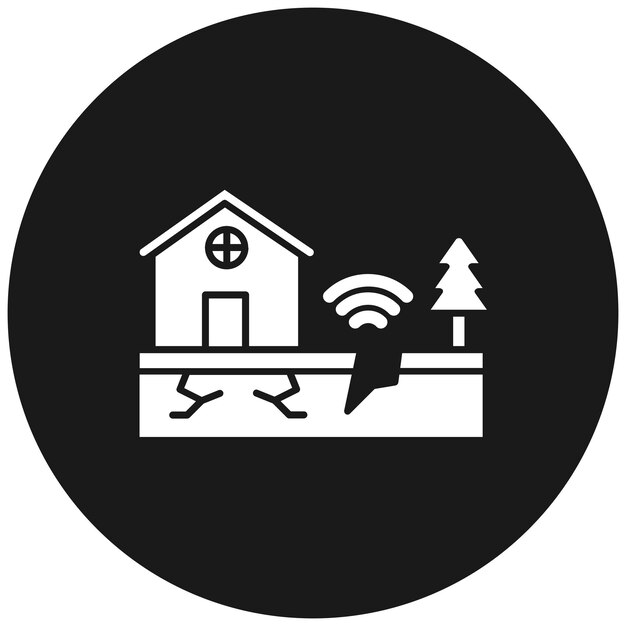 El icono del vector del terremoto se puede usar para el conjunto de iconos de desastres naturales