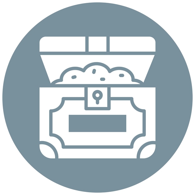 El icono del vector del tesoro se puede usar para el conjunto de iconos medievales