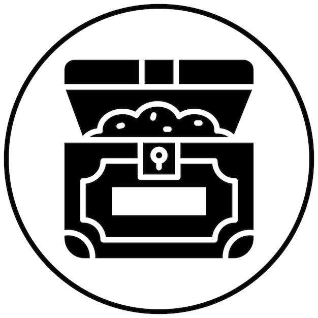 El icono del vector del tesoro se puede usar para el conjunto de iconos medievales