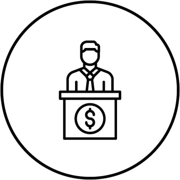 El icono del vector de testigo sobornado se puede usar para el conjunto de iconos de corrupción