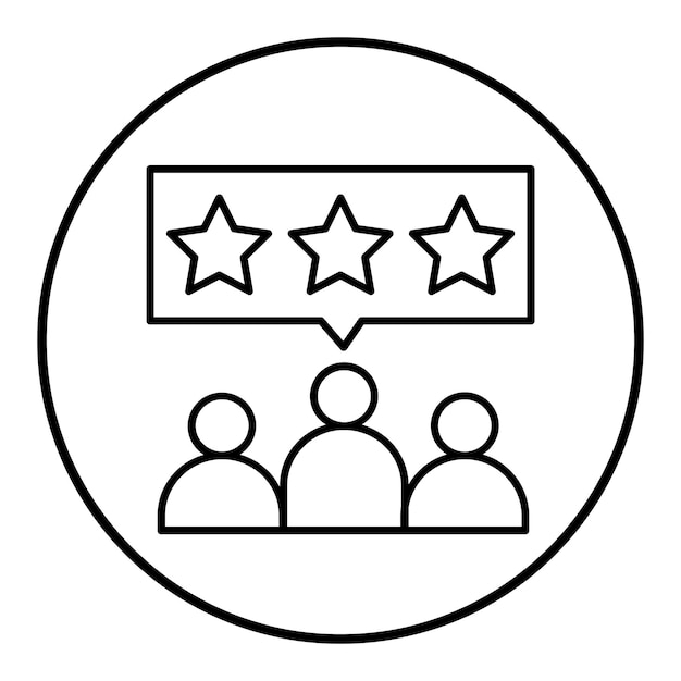 El icono del vector de testimonio se puede utilizar para el conjunto de iconos de SEO y SEM