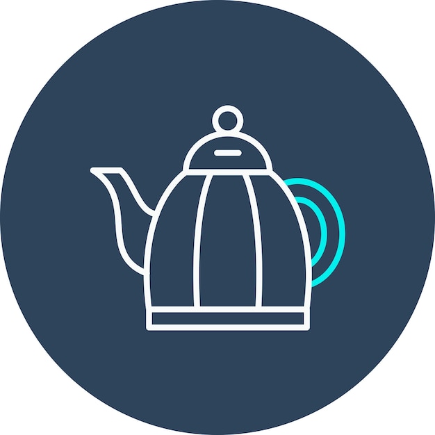 El icono del vector de la tetera se puede usar para el conjunto de iconos de artículos para el hogar